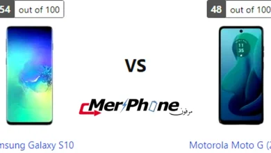 مقارنة دقة التفاصيل في الشاشة بين Samsung Galaxy S10 و Motorola Moto G (2024)