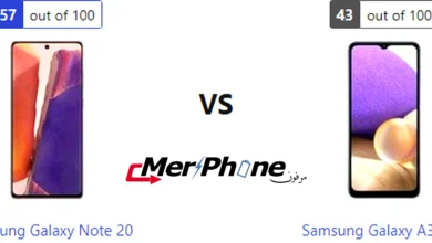 مقارنة انحناء الظهر في Samsung Galaxy Note 20 و Samsung Galaxy A32 5G