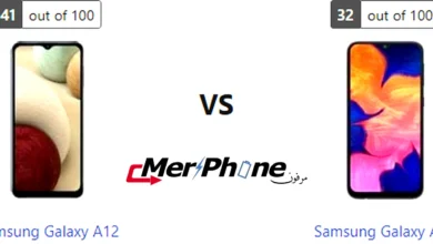 مقارنة شكل الشاشة بين Samsung Galaxy A12 و Samsung Galaxy A10