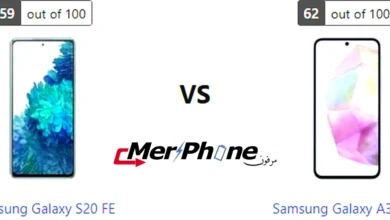 صورة توضح الفروق في التصميم الخارجي لـ Samsung Galaxy S20 FE و Samsung Galaxy A35 5G