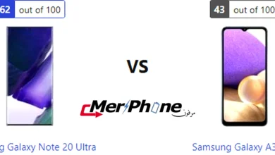 مقارنة انحناء الظهر في Samsung Galaxy Note 20 Ultra و Samsung Galaxy A32 5G