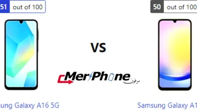 مقارنة شكل الفلاش في Samsung Galaxy A16 5G و Samsung Galaxy A15 5G