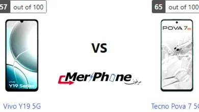 صورة توضح نصوع الألوان في شاشة Vivo Y19 5G و Tecno Pova 7 5G