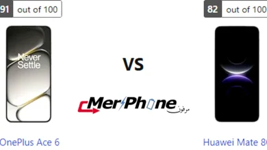 صورة توضح مدخل الشاحن والسماعات في OnePlus Ace 6 و Huawei Mate 80