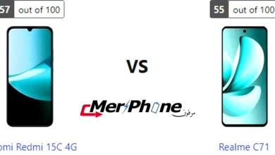 صورة توضح بصمات الأصابع على ظهر Xiaomi Redmi 15C 4G و Realme C71