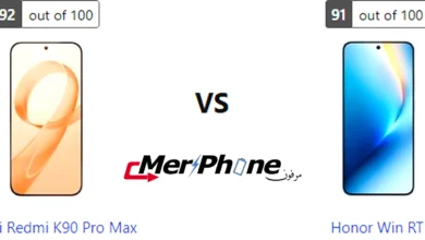 صورة توضح مقارنة المواصفات بين Xiaomi Redmi K90 Pro Max و Honor Win RT