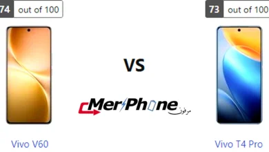 صورة توضح مقارنة المواصفات بين Vivo V60 و Vivo T4 Pro