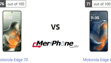 صورة توضح حجم النوتش في Motorola Edge 70 و Motorola Edge 60
