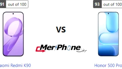 مقارنة لقطة الشاشة المطولة في Xiaomi Redmi K90 و Honor 500 Pro