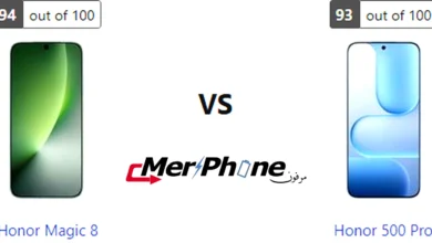 مقارنة انحناء الظهر في Honor Magic 8 و Honor 500 Pro