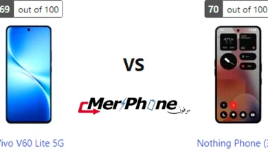 صورة توضح سرعة استجابة الشاشة في Vivo V60 Lite 5G و Nothing Phone (3a)