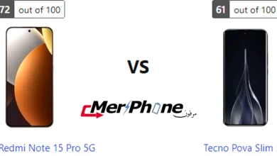 مقارنة المشاركة السريعة في Xiaomi Redmi Note 15 Pro 5G و Tecno Pova Slim 5G