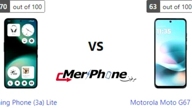 صورة توضح سرعة استجابة الشاشة في Nothing Phone (3a) Lite و Motorola Moto G67 Power