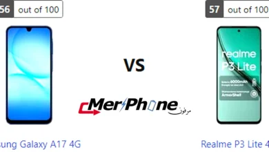 لقطة جانبية توضح سمك Samsung Galaxy A17 4G مقارنة بـ Realme P3 Lite 4G