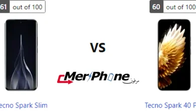 صورة توضح زجاج الحماية في Tecno Spark Slim و Tecno Spark 40 Pro