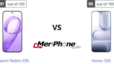مقارنة الحواف السفلية والعلوية لـ Xiaomi Redmi K90 و Honor 500