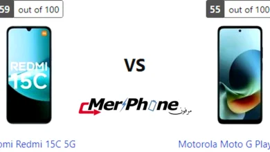 مقارنة دقة التفاصيل في الشاشة بين Xiaomi Redmi 15C 5G و Motorola Moto G Play (2026)