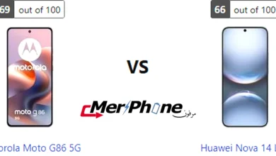 مقارنة المشاركة السريعة في Motorola Moto G86 5G و Huawei Nova 14 Lite