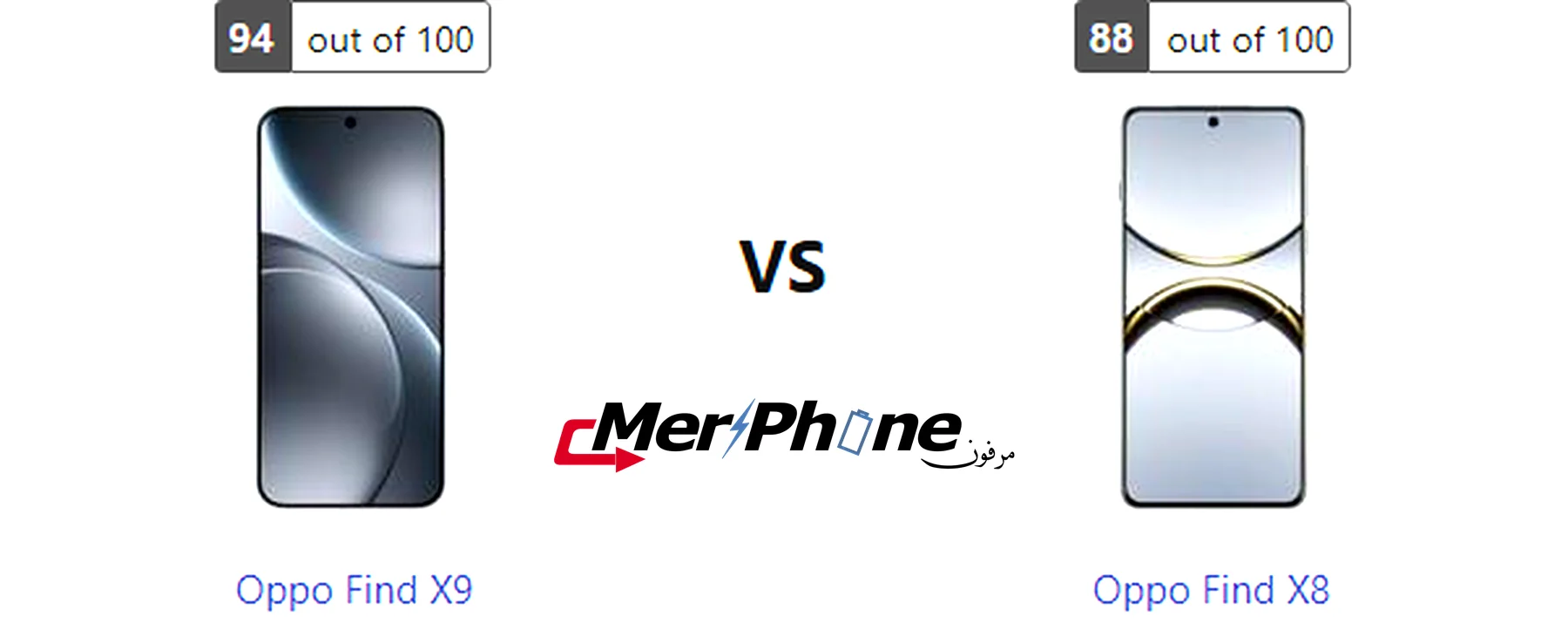 مقارنة انعكاس الضوء على ظهر Oppo Find X9 و Oppo Find X8