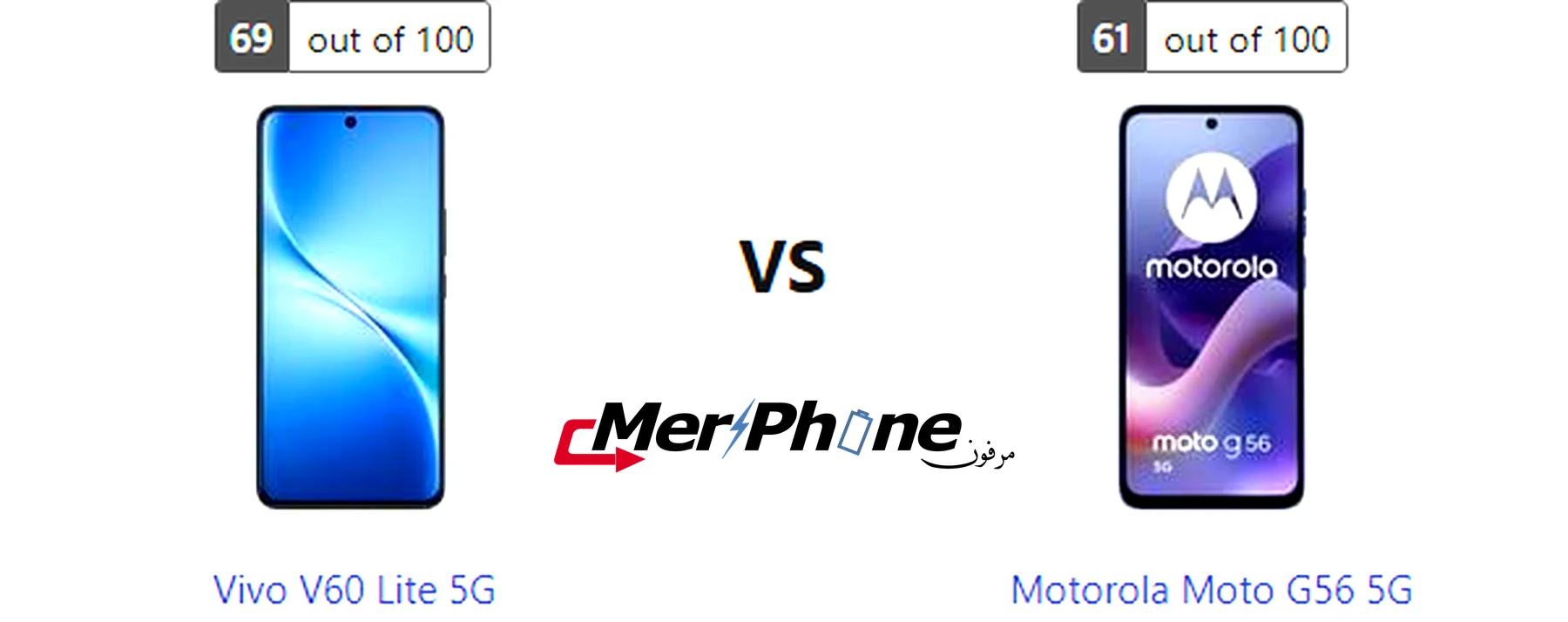 مقارنة جودة المكالمات في Vivo V60 Lite 5G و Motorola Moto G56 5G