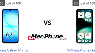 صورة توضح التنقل بالإيماءات في Samsung Galaxy A17 5G و Nothing Phone (3a) Lite