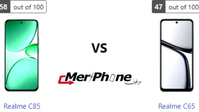 مقارنة جودة المواد المستخدمة في Realme C85 و Realme C65