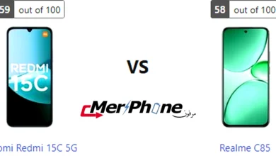 مقارنة شكل الفلاش في Xiaomi Redmi 15C 5G و Realme C85