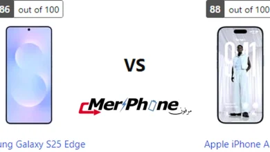 مقارنة شكل الفلاش في Samsung Galaxy S25 Edge و Apple iPhone Air