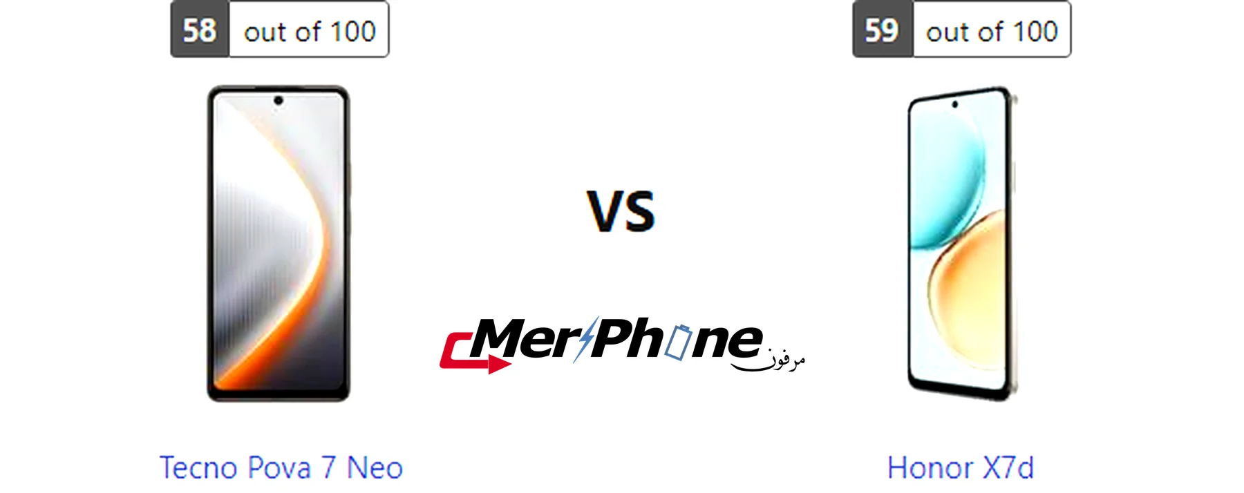مقارنة إعدادات الكاميرا الاحترافية في Tecno Pova 7 Neo و Honor X7d