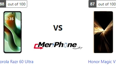 مقارنة شكل الشاشة بين Motorola Razr 60 Ultra و Honor Magic V5