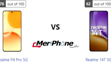 مقارنة شكل الإطار المعدني بين Realme P4 Pro 5G و Realme 14T 5G
