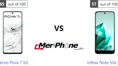 شكل النوتش والثقب في Tecno Pova 7 5G و Infinix Note 50x 5G
