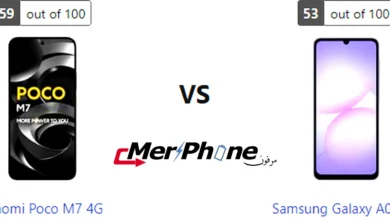 تصميم Xiaomi Poco M7 4G بجانب تصميم Samsung Galaxy A07 4G