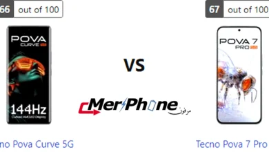 مقارنة انحناء الظهر في Tecno Pova Curve 5G و Tecno Pova 7 Pro 5G