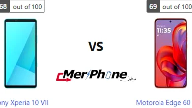 صورة تستعرض ألوان Sony Xperia 10 VII و Motorola Edge 60 Neo