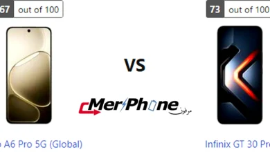 لقطة جانبية توضح سمك Oppo A6 Pro 5G (Global) مقارنة بـ Infinix GT 30 Pro