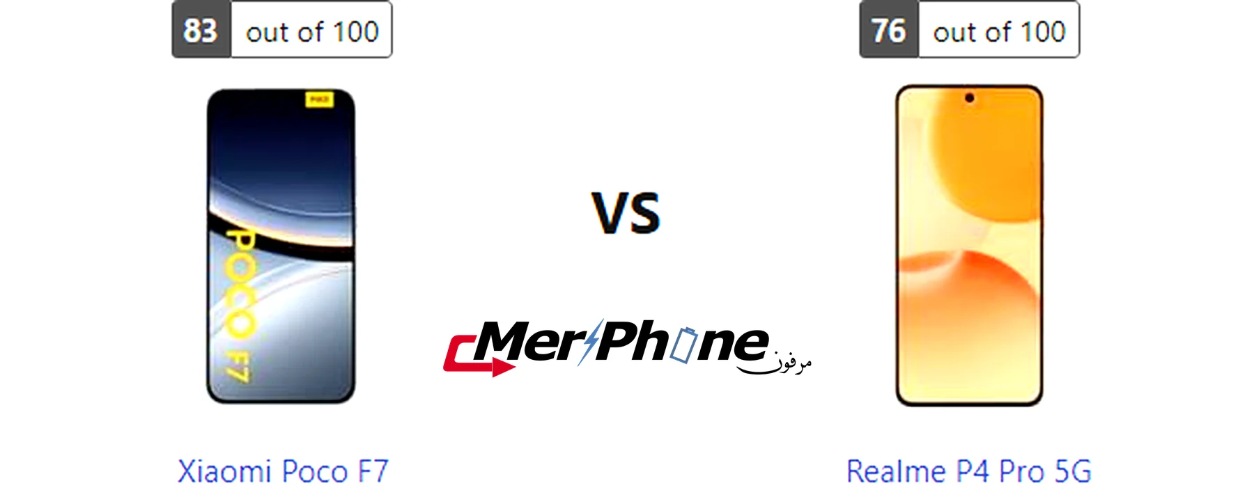 مقارنة نوع منفذ الشحن في Xiaomi Poco F7 و Realme P4 Pro 5G