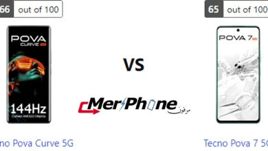 صورة توضح نصوع الألوان في شاشة Tecno Pova Curve 5G و Tecno Pova 7 5G