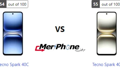 لقطة جانبية توضح سمك Tecno Spark 40C مقارنة بـ Tecno Spark 40