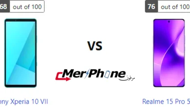 مقارنة شكل السماعات الخارجية في Sony Xperia 10 VII و Realme 15 Pro 5G