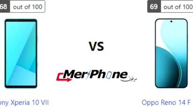 مقارنة شكل الشاشة بين Sony Xperia 10 VII و Oppo Reno 14 F 5G