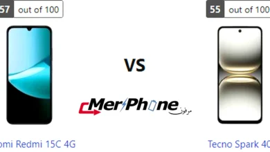 عرض جانبي يوضح انحناء الشاشة في Xiaomi Redmi 15C 4G و Tecno Spark 40