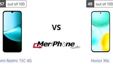 مقارنة الحواف السفلية والعلوية لـ Xiaomi Redmi 15C 4G و Honor X6c