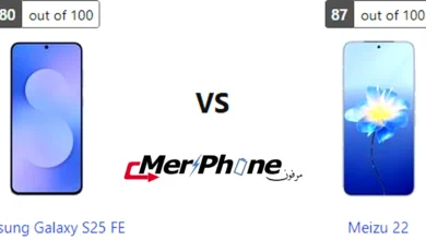 مقارنة لوحة الإشعارات في Samsung Galaxy S25 FE و Meizu 22