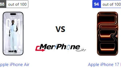 صورة للمواصفات مطبوعة لـ Apple iPhone Air و Apple iPhone 17 Pro