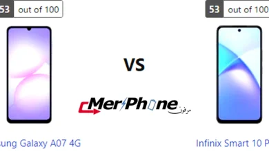 توزيع الأزرار والمنافذ في Samsung Galaxy A07 4G و Infinix Smart 10 Plus