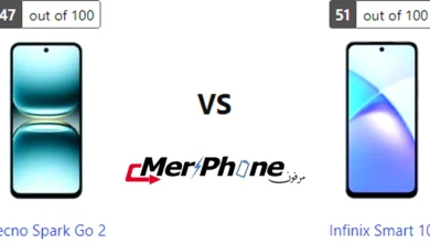 مقارنة انعكاس الضوء على ظهر Tecno Spark Go 2 و Infinix Smart 10