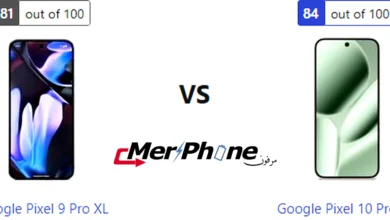 مقارنة شكل الإطار المعدني بين Google Pixel 9 Pro XL و Google Pixel 10 Pro XL