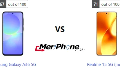 مقارنة لوحة الإشعارات في Samsung Galaxy A36 5G و Realme 15 5G (India)