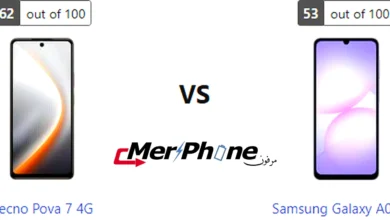 مقارنة انحناء الظهر في Tecno Pova 7 4G و Samsung Galaxy A07 4G